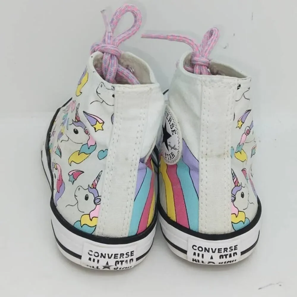 Converse Chuck Taylor Girls Unicorn Hi Top Multi Color Sneakers - sz. 3